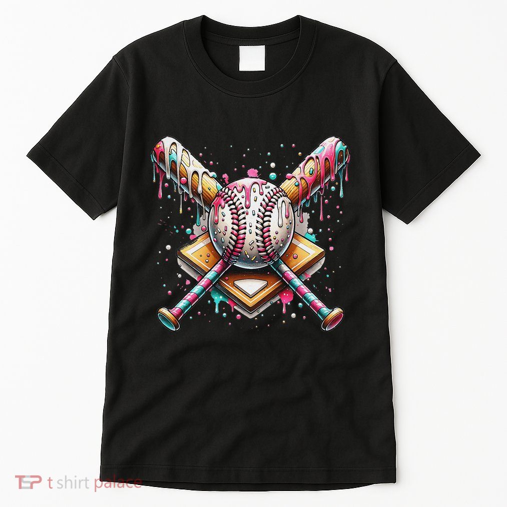 Baseball Drip For Ice Cream With Sprinkles Drip Tall T-Shirt