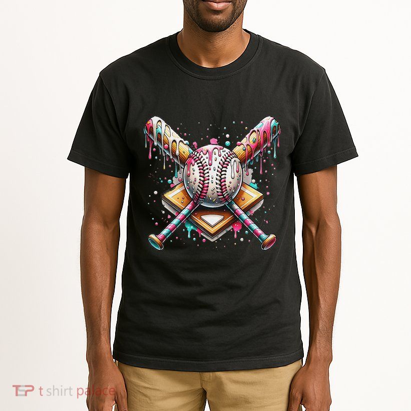 Baseball Drip For Ice Cream With Sprinkles Drip Tall T-Shirt