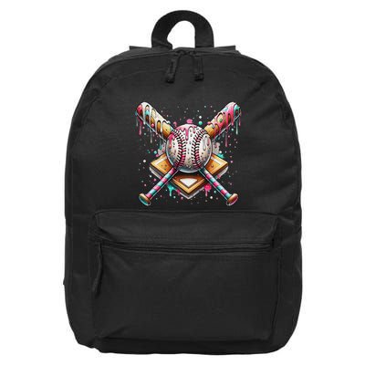 Baseball Drip For Ice Cream With Sprinkles Drip 16 in Basic Backpack