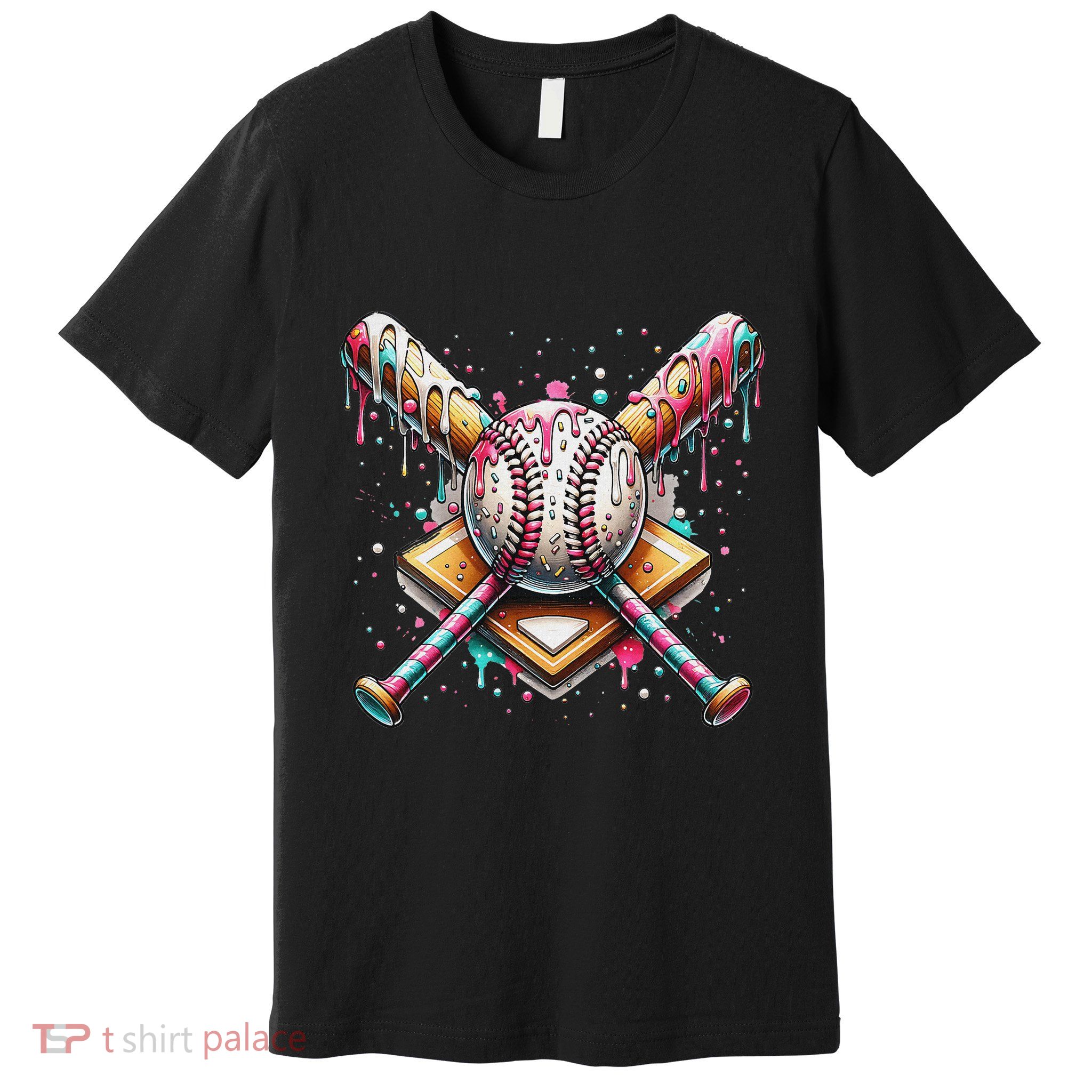 Baseball Drip For Ice Cream With Sprinkles Drip Premium T-Shirt