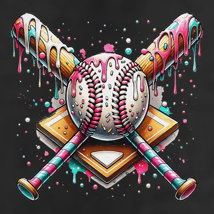 Baseball Drip For Ice Cream With Sprinkles Drip Hat