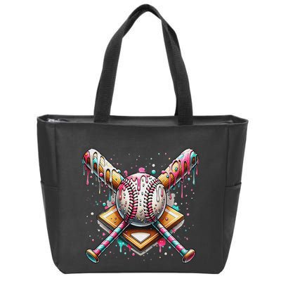 Baseball Drip For Ice Cream With Sprinkles Drip Zip Tote Bag
