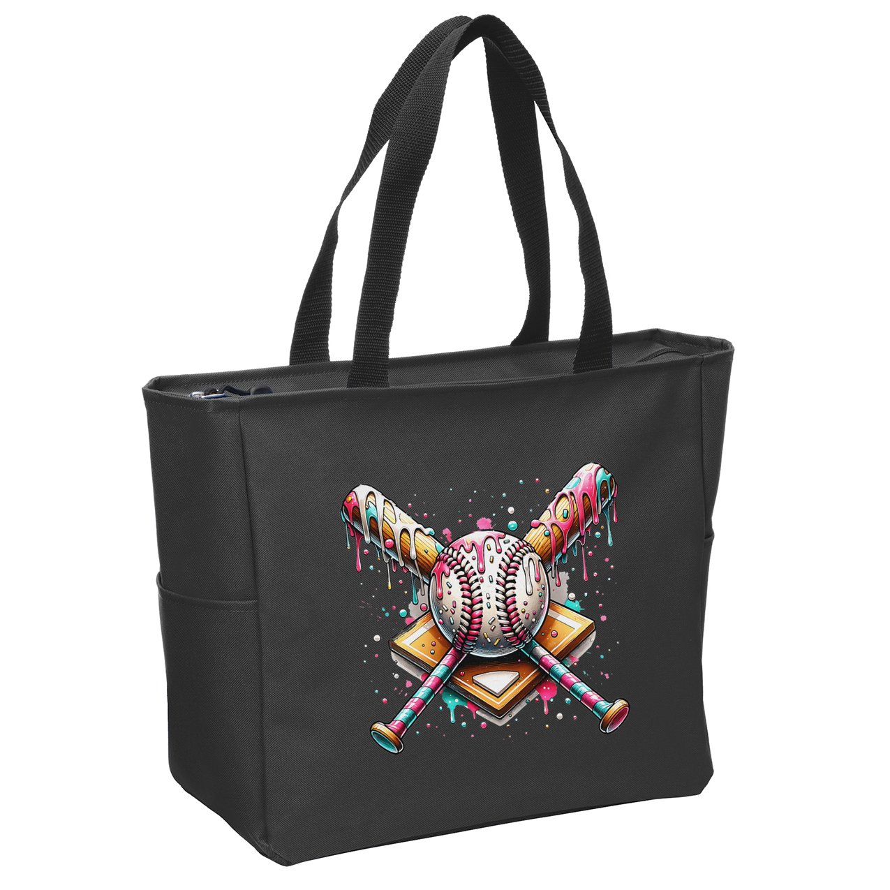 Baseball Drip For Ice Cream With Sprinkles Drip Zip Tote Bag