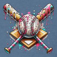 Baseball Drip For Ice Cream With Sprinkles Drip Garment-Dyed Sweatshirt
