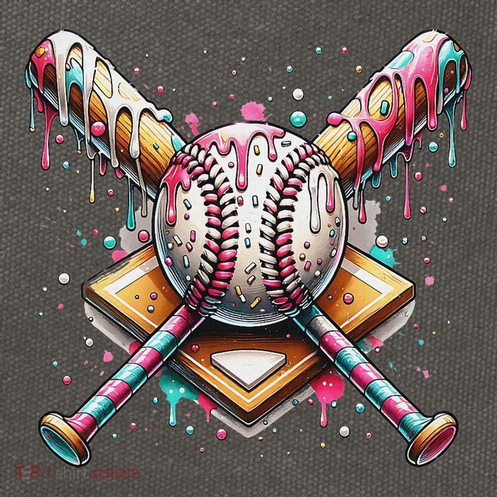 Baseball Drip For Ice Cream With Sprinkles Drip Cotton Canvas Backpack