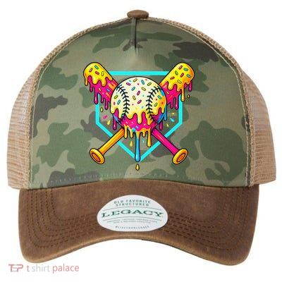Baseball Drip For Home Plate Ice Cream Drip Sport Legacy Tie Dye Trucker Hat
