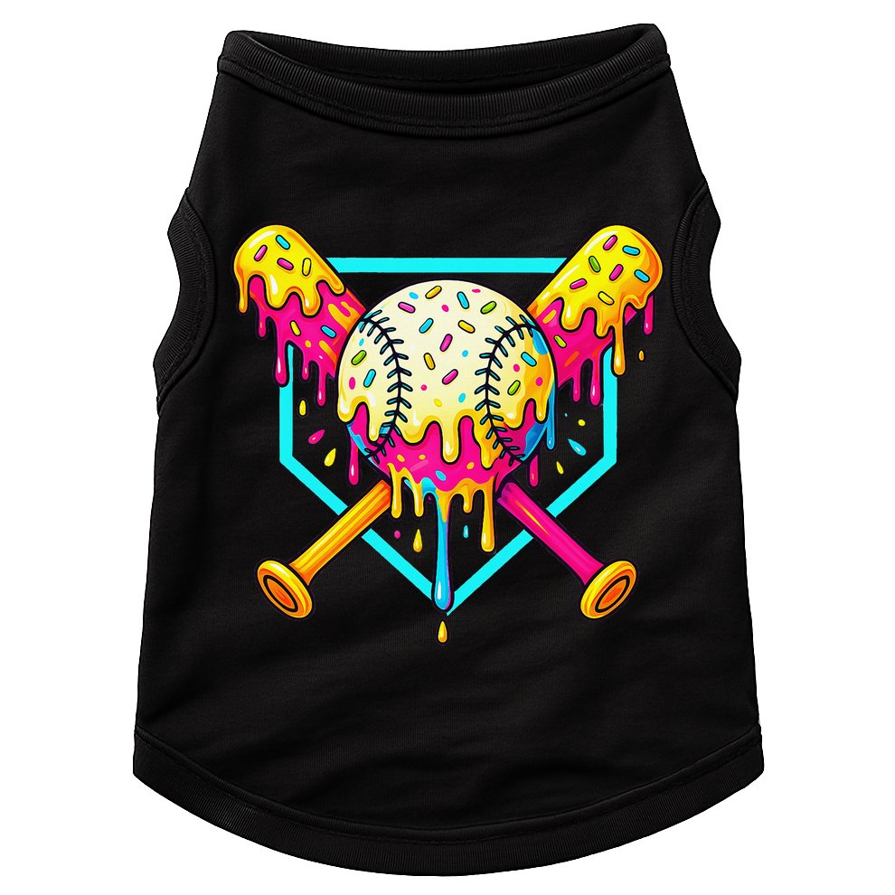 Baseball Drip For Home Plate Ice Cream Drip Sport Doggie Tank