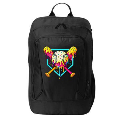 Baseball Drip For Home Plate Ice Cream Drip Sport City Backpack