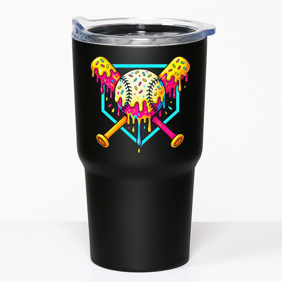 Baseball Drip For Home Plate Ice Cream Drip Sport Tumbler