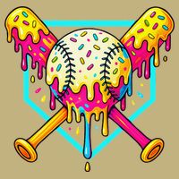 Baseball Drip For Home Plate Ice Cream Drip Sport Hoodie