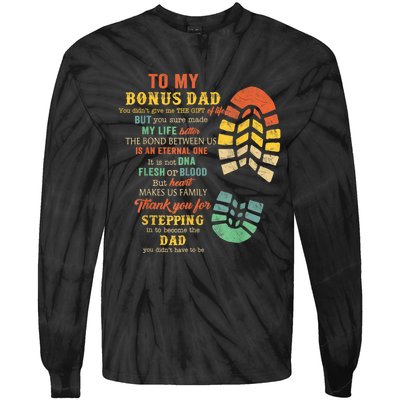 Bonus Dad FatherS Day Gift From Stepdad For Daughter Son Tie-Dye Long Sleeve Shirt