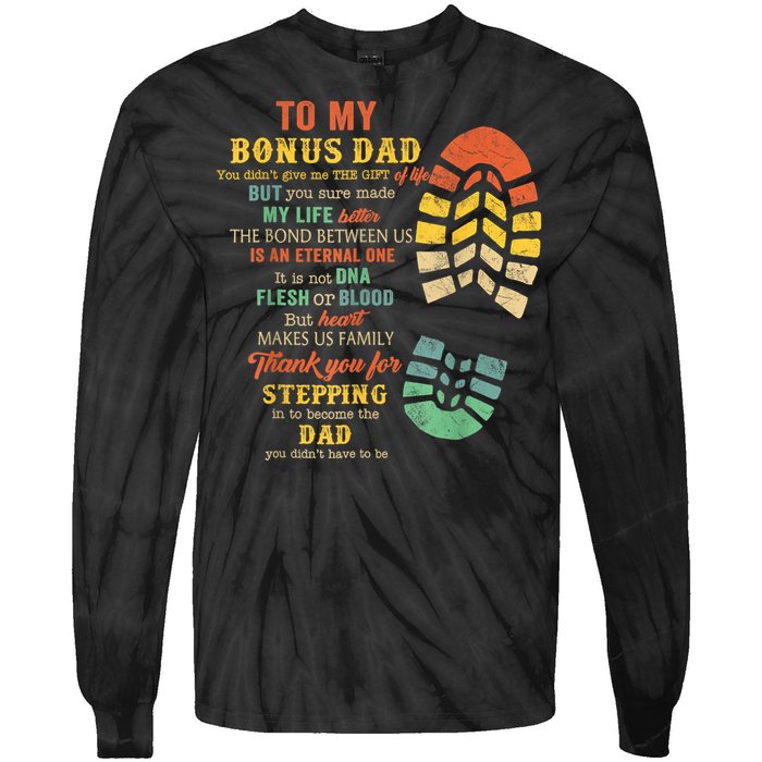 Bonus Dad FatherS Day Gift From Stepdad For Daughter Son Tie-Dye Long Sleeve Shirt