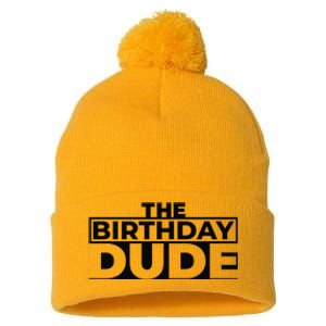 Birthday Dude Graphic Novelty Pom Pom 12in Knit Beanie