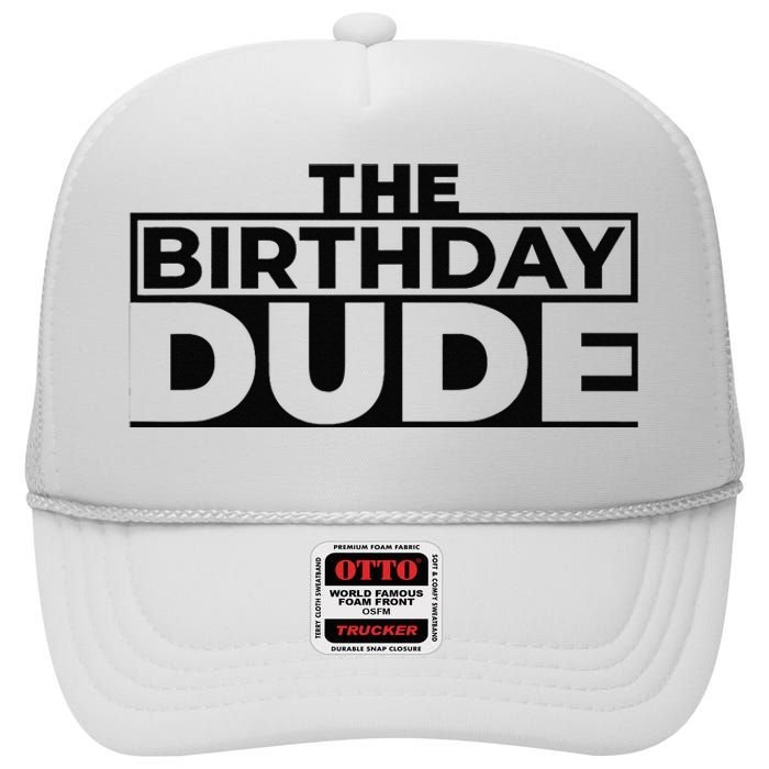 Birthday Dude Graphic Novelty High Crown Mesh Back Trucker Hat