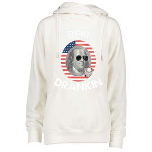 Ben Drankin Gift 4th Of July Gift Beer Party Gift Womens Funnel Neck Pullover Hood