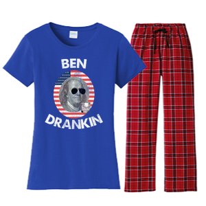 Ben Drankin Gift 4th Of July Gift Beer Party Gift Women's Flannel Pajama Set