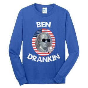 Ben Drankin Gift 4th Of July Gift Beer Party Gift Tall Long Sleeve T-Shirt