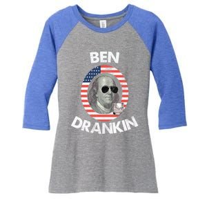 Ben Drankin Gift 4th Of July Gift Beer Party Gift Women's Tri-Blend 3/4-Sleeve Raglan Shirt