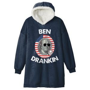 Ben Drankin Gift 4th Of July Gift Beer Party Gift Hooded Wearable Blanket