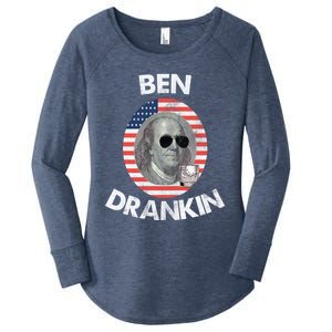 Ben Drankin Gift 4th Of July Gift Beer Party Gift Women's Perfect Tri Tunic Long Sleeve Shirt