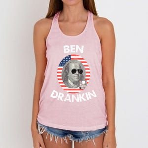 Ben Drankin Gift 4th Of July Gift Beer Party Gift Women's Knotted Racerback Tank