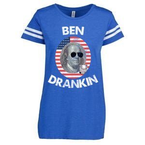 Ben Drankin Gift 4th Of July Gift Beer Party Gift Enza Ladies Jersey Football T-Shirt