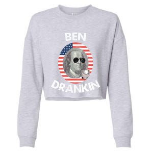 Ben Drankin Gift 4th Of July Gift Beer Party Gift Cropped Pullover Crew