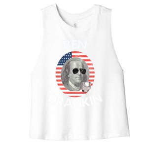 Ben Drankin Gift 4th Of July Gift Beer Party Gift Women's Racerback Cropped Tank