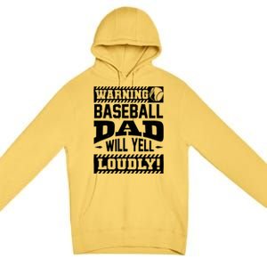 Baseball Dad Gift Baseball Lover Cool Gift Premium Pullover Hoodie