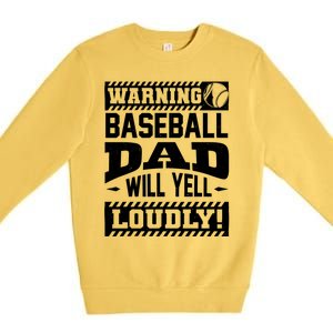 Baseball Dad Gift Baseball Lover Cool Gift Premium Crewneck Sweatshirt