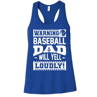 Baseball Dad Gift Baseball Lover Cool Gift Women's Racerback Tank