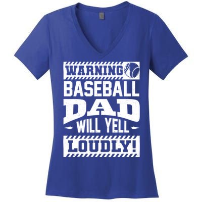 Baseball Dad Gift Baseball Lover Cool Gift Women's V-Neck T-Shirt