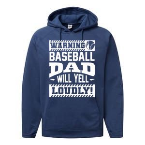 Baseball Dad Gift Baseball Lover Cool Gift Performance Fleece Hoodie