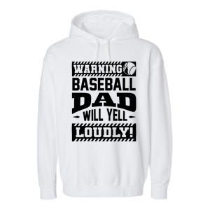 Baseball Dad Gift Baseball Lover Cool Gift Garment-Dyed Fleece Hoodie