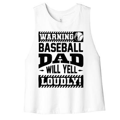 Baseball Dad Gift Baseball Lover Cool Gift Women's Racerback Cropped Tank