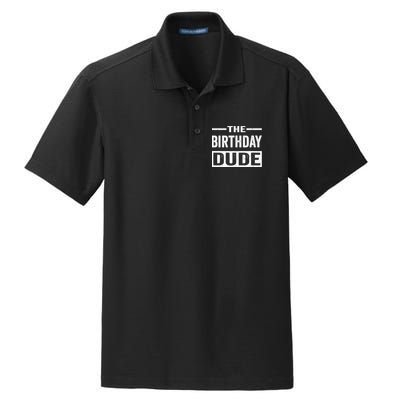 Birthday Dude Graphic Novelty Dry Zone Grid Polo