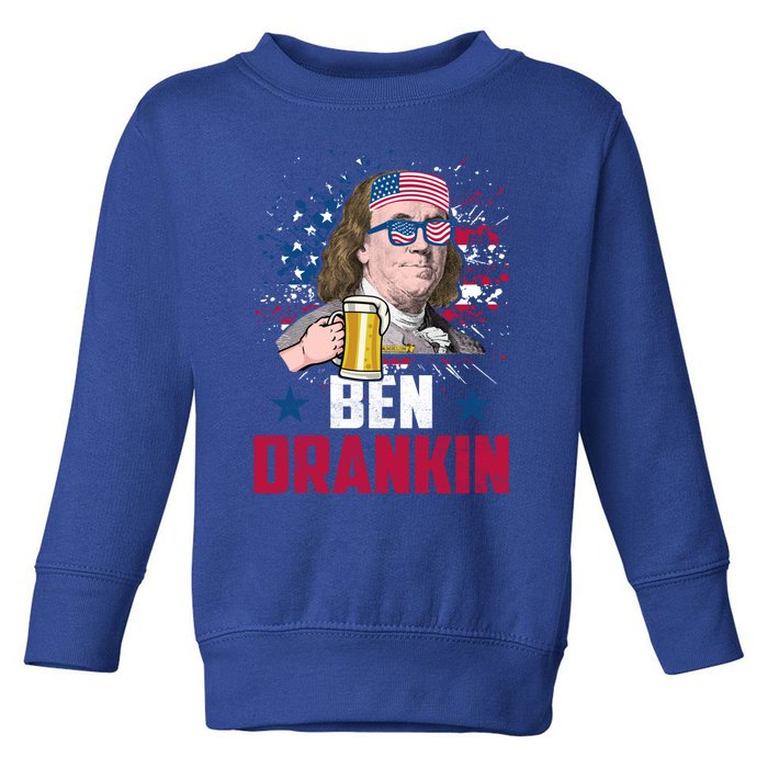 Ben Drankin Great Gift Funny Benjamin Franklin Usa 4th Of July Funny Gift Toddler Sweatshirt