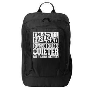 Baseball Dad Gift Baseball Lover Gift City Backpack