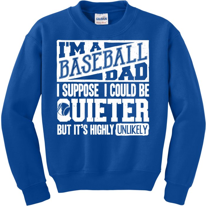 Baseball Dad Gift Baseball Lover Gift Kids Sweatshirt