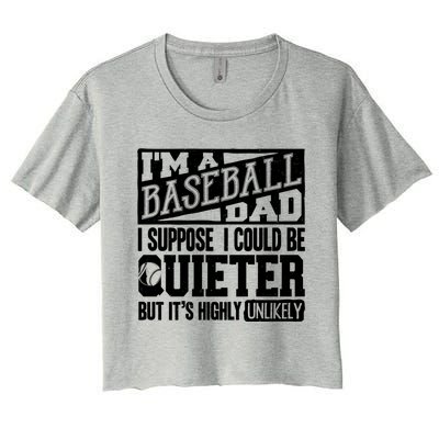 Baseball Dad Gift Baseball Lover Gift Women's Crop Top Tee