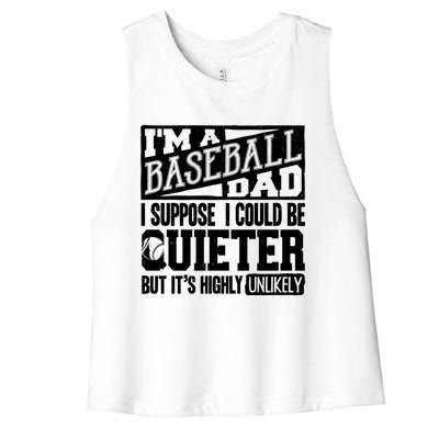 Baseball Dad Gift Baseball Lover Gift Women's Racerback Cropped Tank