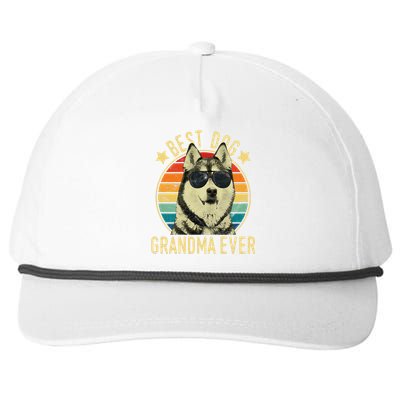 Best Dog Grandma Ever Siberian Husky Mother's Day Snapback Five-Panel Rope Hat