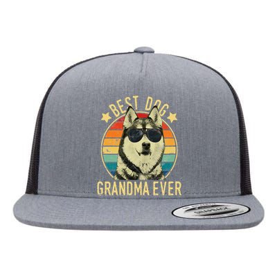 Best Dog Grandma Ever Siberian Husky Mother's Day Flat Bill Trucker Hat