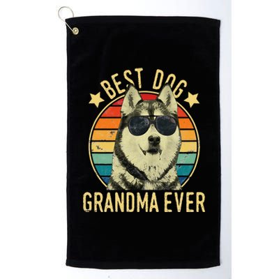 Best Dog Grandma Ever Siberian Husky Mother's Day Platinum Collection Golf Towel