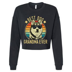 Best Dog Grandma Ever Siberian Husky Mother's Day Cropped Pullover Crew