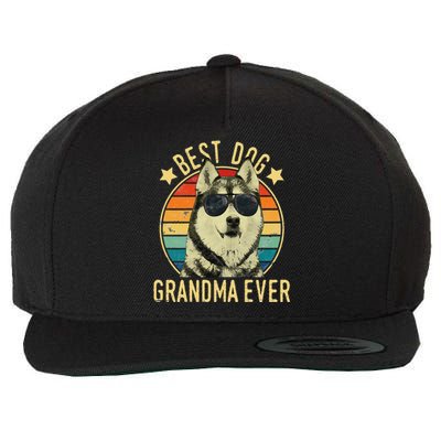 Best Dog Grandma Ever Siberian Husky Mother's Day Wool Snapback Cap