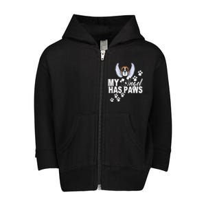 Boxer Dog Gift My Angel Has Paws Love Memorial Pet Mom Dad Toddler Zip Fleece Hoodie