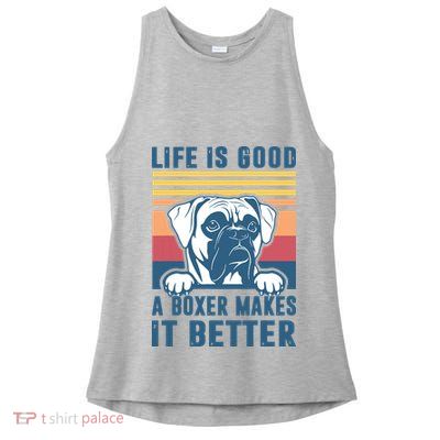 Boxer Dog Gifts For Men Women Boxer Dog Dad Mom Ladies PosiCharge Tri-Blend Wicking Tank