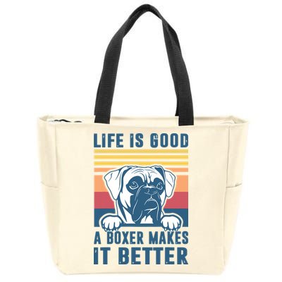 Boxer Dog Gifts For Men Women Boxer Dog Dad Mom Zip Tote Bag