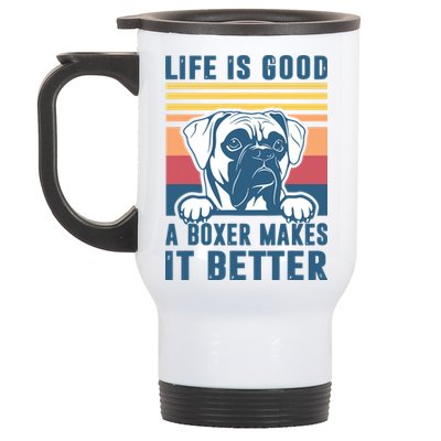 Boxer Dog Gifts For Men Women Boxer Dog Dad Mom Stainless Steel Travel Mug